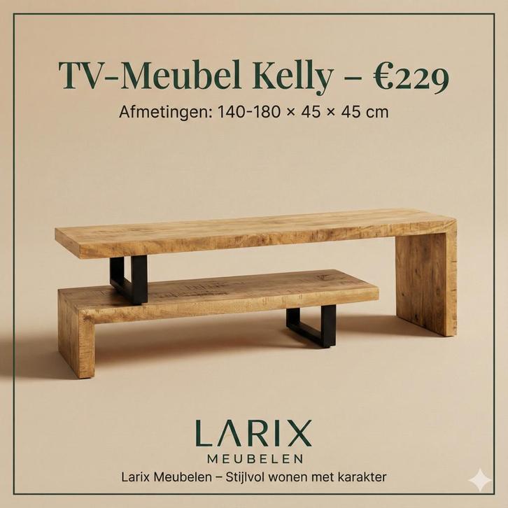 Tv-Meubel massief mangohout, Maison & Meubles, Armoires | Mobilier de télévision, Neuf, Moins de 100 cm, 150 à 200 cm, 25 à 50 cm