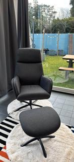 Draai fauteuil met voetenbank, Ophalen, Zo goed als nieuw, Stof