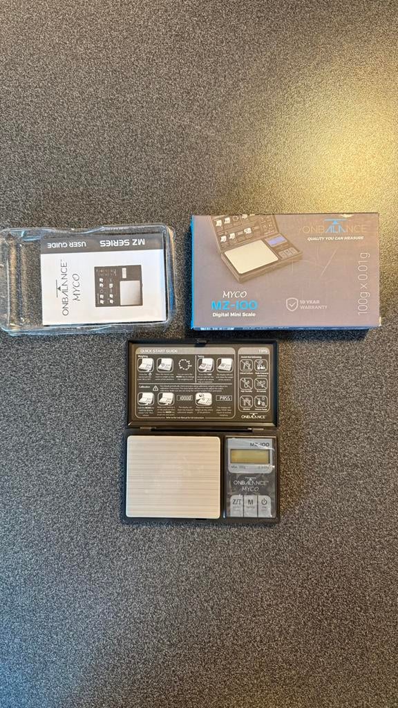 Myco MZ-100 weegschaaltje tot 0.01 gram nieuwstaat, Ophalen of Verzenden, Zo goed als nieuw, Digitaal