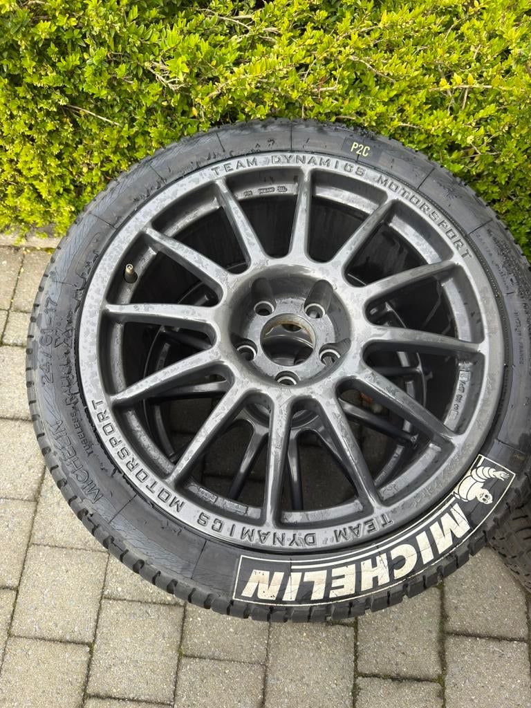 Team Dynamics velgenset + Michelin wets – Opel Speedster, Ophalen, 17 inch, Overig, Banden en Velgen