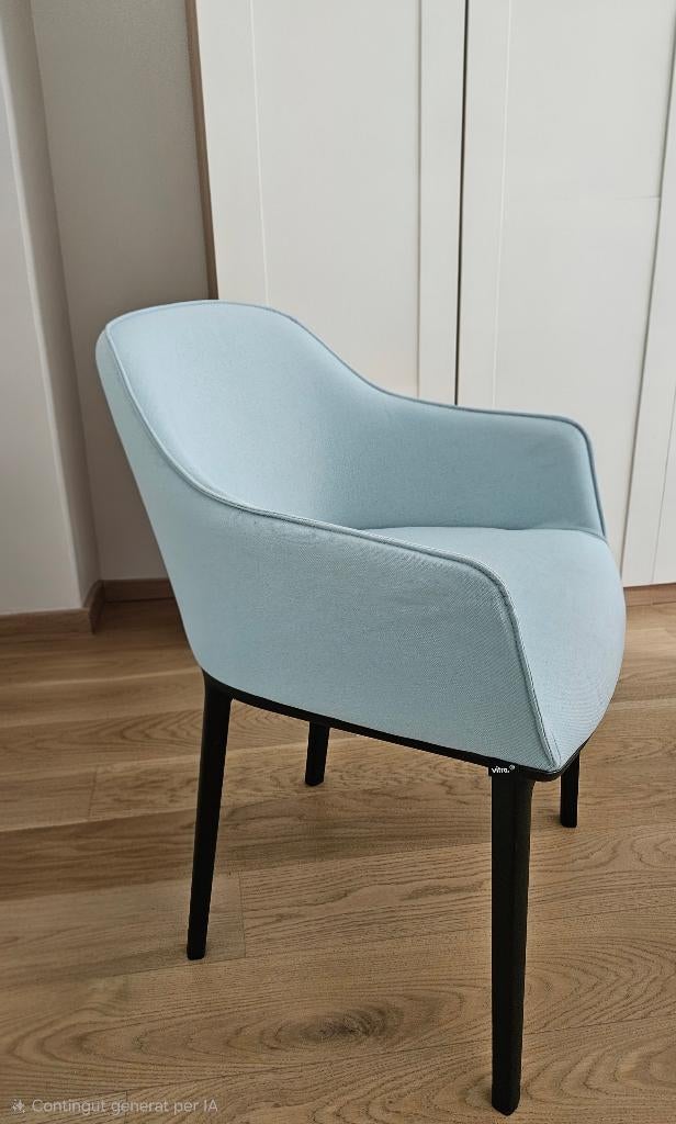 Originele Vitra Softshell Stoel — Lichtblauw, Huis en Inrichting, Stoelen, Ophalen, Blauw, Zo goed als nieuw, Design contemporain