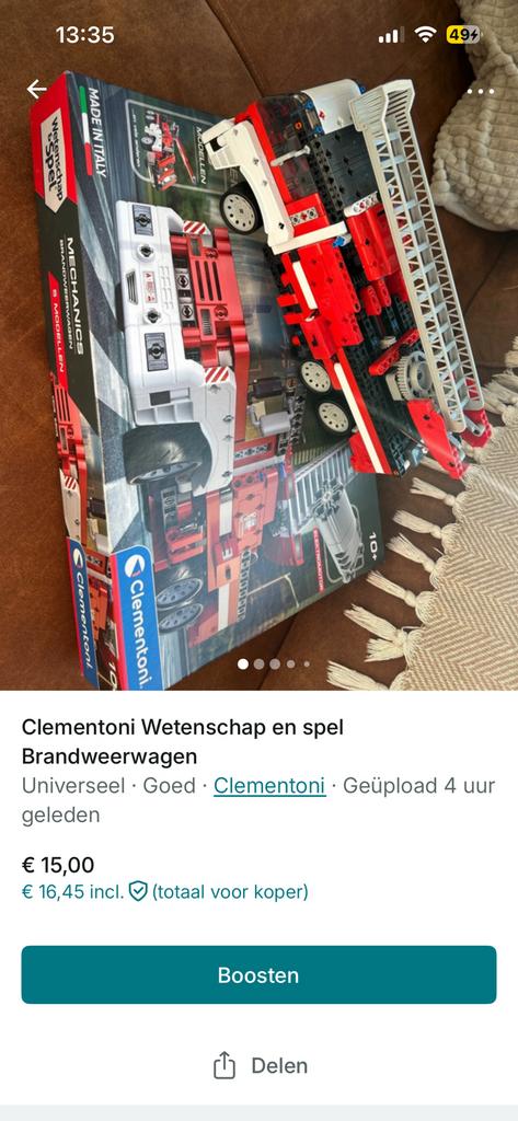 Clementoni wetenschap en spel brandweerwagen, Ophalen, Zo goed als nieuw