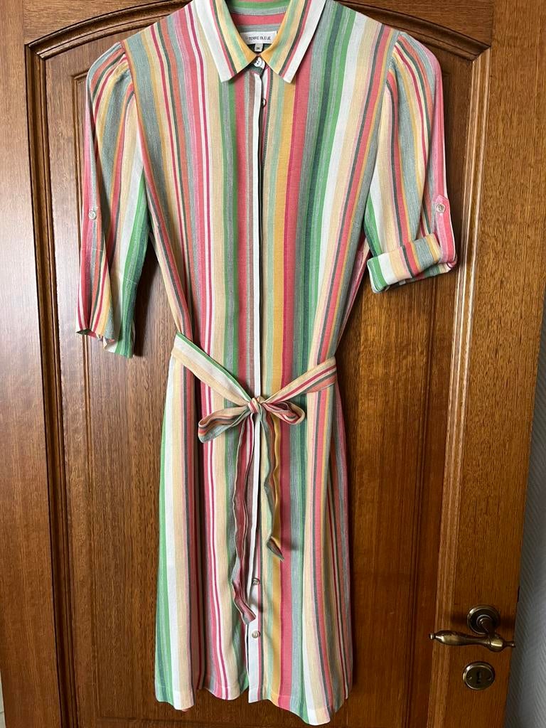 Gestreepte hemdjurk Terre Bleue - Maat 36, Vêtements | Femmes, Robes, Enlèvement ou Envoi, Comme neuf, Taille 36 (S), Blanc