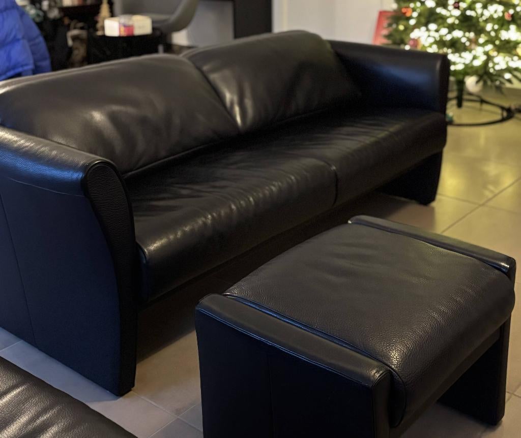 Leren Jori zetel - 3 stuks, Huis en Inrichting, Ophalen, Zo goed als nieuw, Rechte bank, Leer