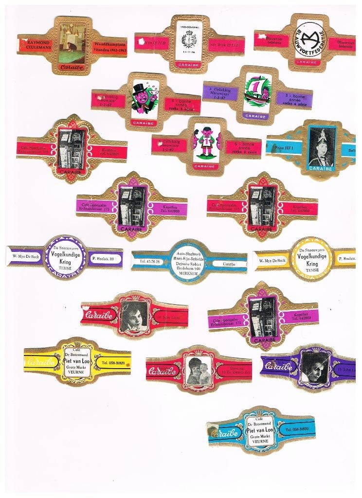 MARQUES DE CIGARES FAISANT LA PUBLICITÉ DE CARAIBE, Envoi, Utilisé, Bagues de cigare