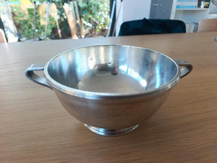 Antieke zilveren metalen schaal - Engelse stijl 15 cm, Antiek en Kunst, Antiek | Servies los, Ophalen