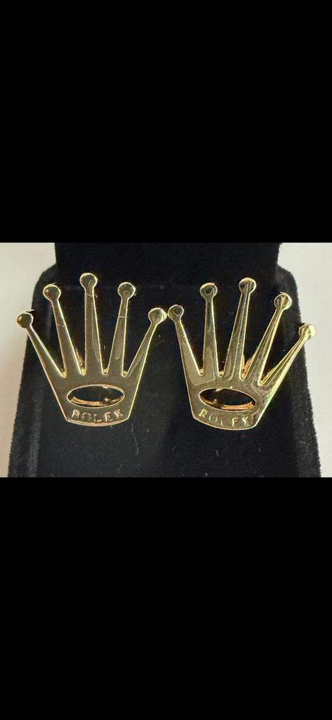 24 Kt goud vergulde paar Rolex manchetknopen -Manchetknopen, Collections, Broches, Pins & Badges, Neuf, Enlèvement