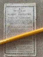 Decoster, soldat 14-18, touché à Kaaskerke le 23 août 1916, Enlèvement ou Envoi, Image pieuse