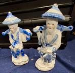 Figurines de pêcheur vintage en porcelaine bleu-blanc, Enlèvement, Utilisé, Humain