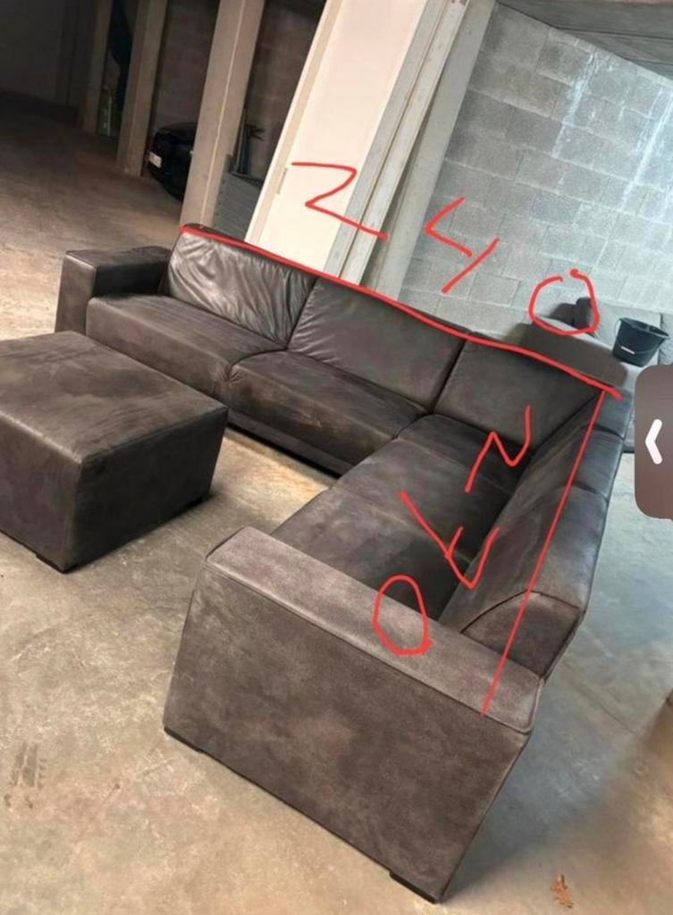 Grote hoekbank met hocker, Enlèvement, Utilisé