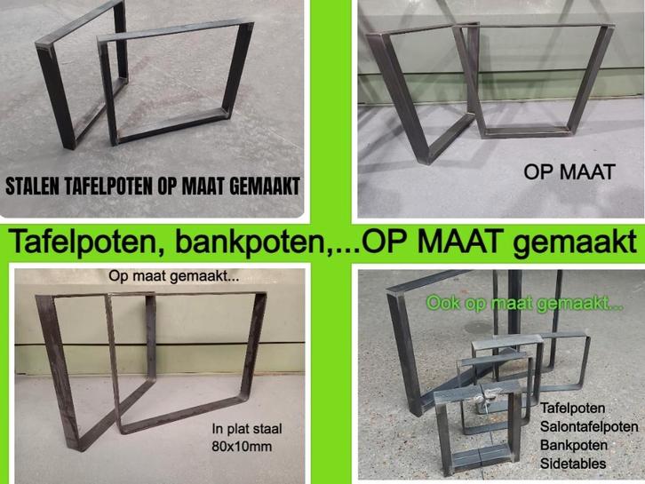 Stalen tafelpoten - eettafel - banken - salontafel - tafel, Huis en Inrichting, Tafels | Eettafels, Nieuw, 50 tot 100 cm, 200 cm of meer