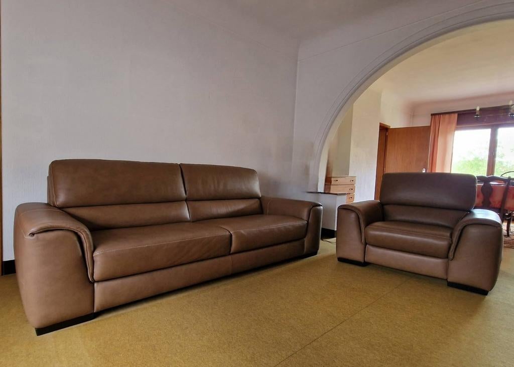 Salon 2 pieces, Maison & Meubles, Enlèvement, Comme neuf, Cuir