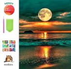 Diamond Painting zonsondergang strand 50x40cm (vierkant), Verzenden, Nieuw, Knutselwerk