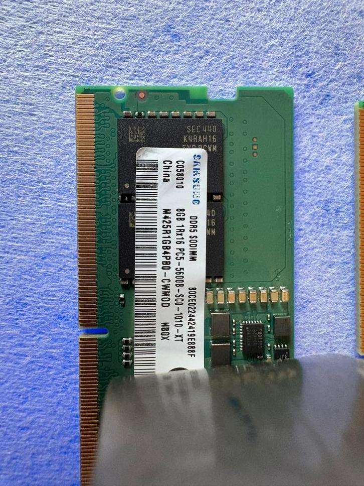 Kit 2x8 Gb RAM So-Dimm DDR5 (16 GB) Samsung 5600 MHz, Informatique & Logiciels, Mémoire RAM, Comme neuf, 8 GB, DDR5, Enlèvement ou Envoi