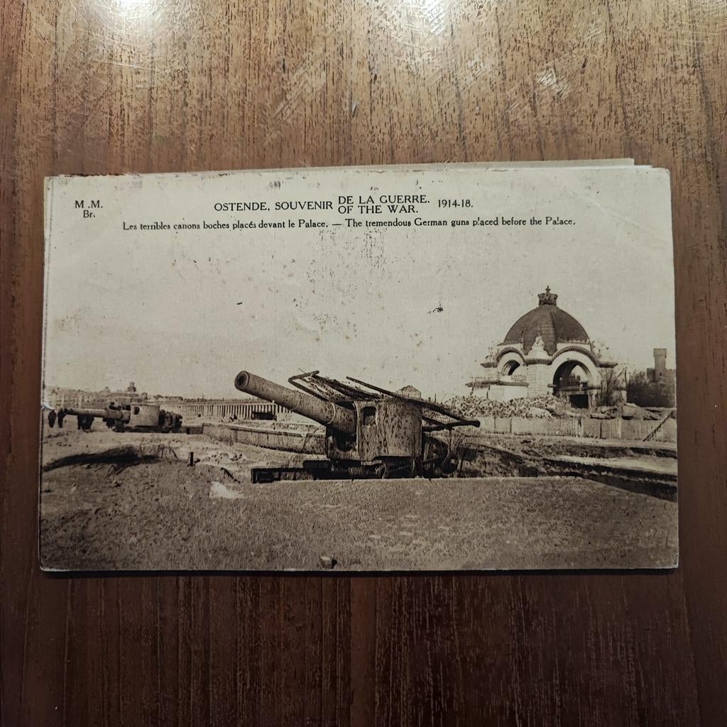Ostende : les terribles canons, boches, places devant la pal, Collections, Photos & Gravures, Enlèvement ou Envoi