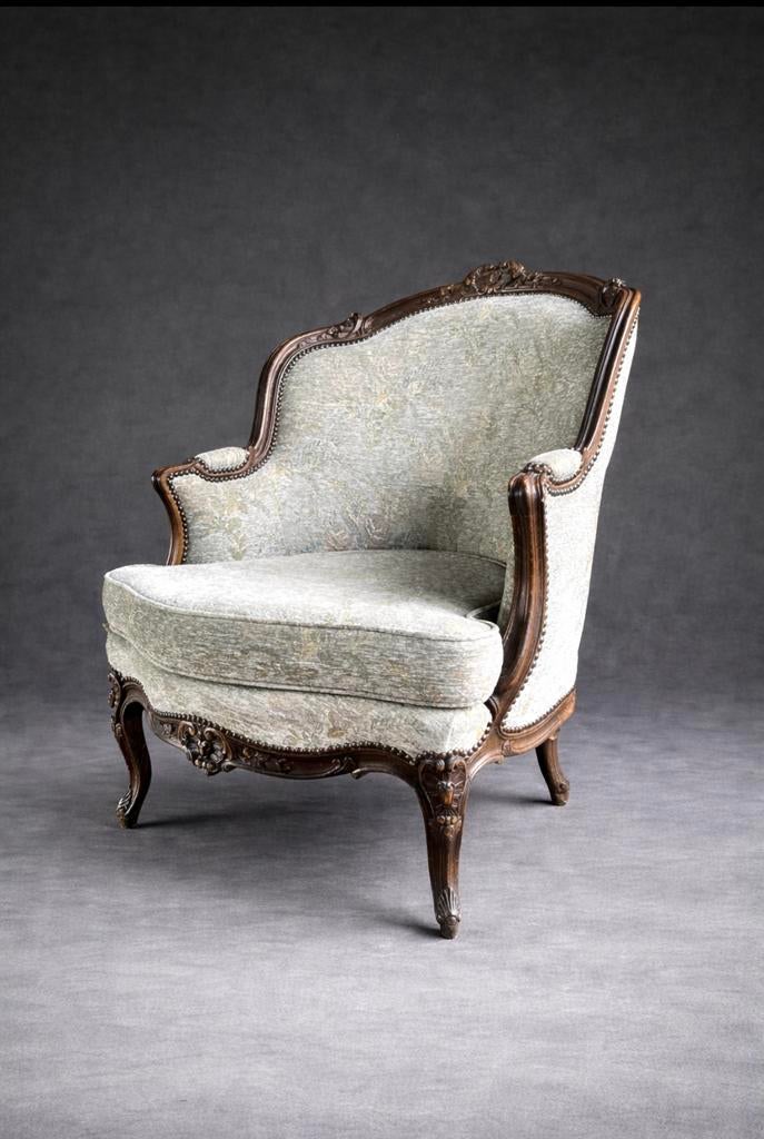 Antiek Authentieke Bergere/fauteuil 19e eeuw rococostijl, Ophalen