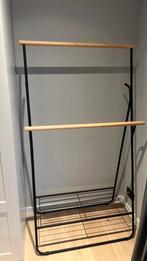 zwart rek met houten afwerking, Ophalen, Zo goed als nieuw