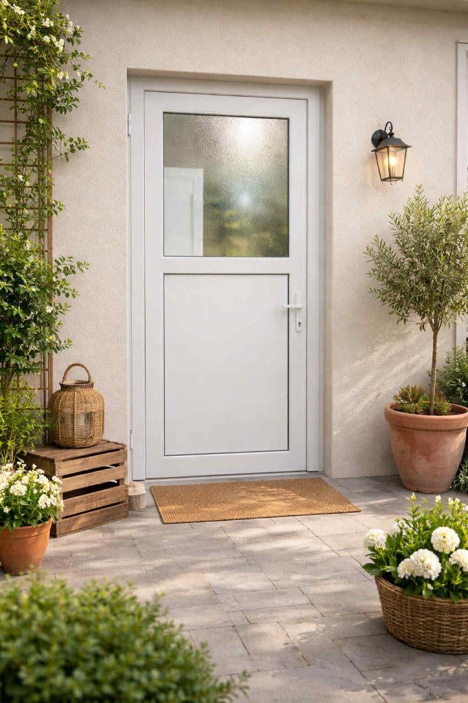 PORTE PVC BLANCHE – DOUBLE VITRAGE, Bricolage & Construction, Fenêtres & Moustiquaires, Enlèvement ou Envoi