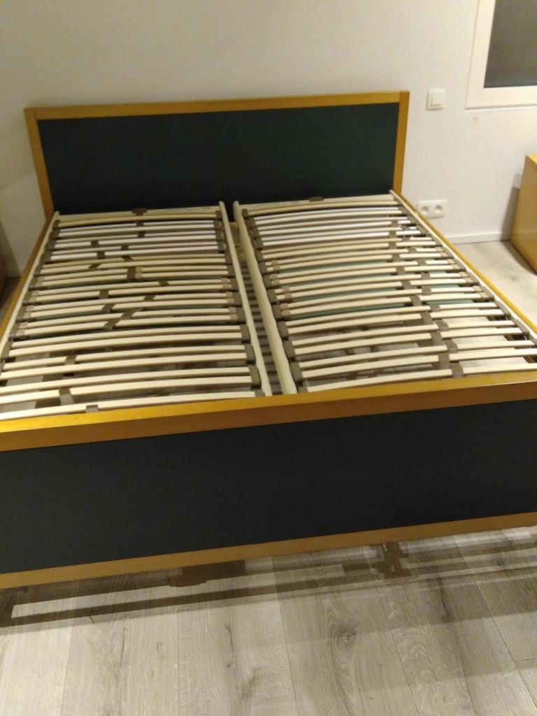 Bed met lattenbodem, Ophalen, Gebruikt, Tweepersoons