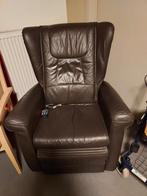 Bruine leren relax zetel, Huis en Inrichting, Fauteuils, Ophalen