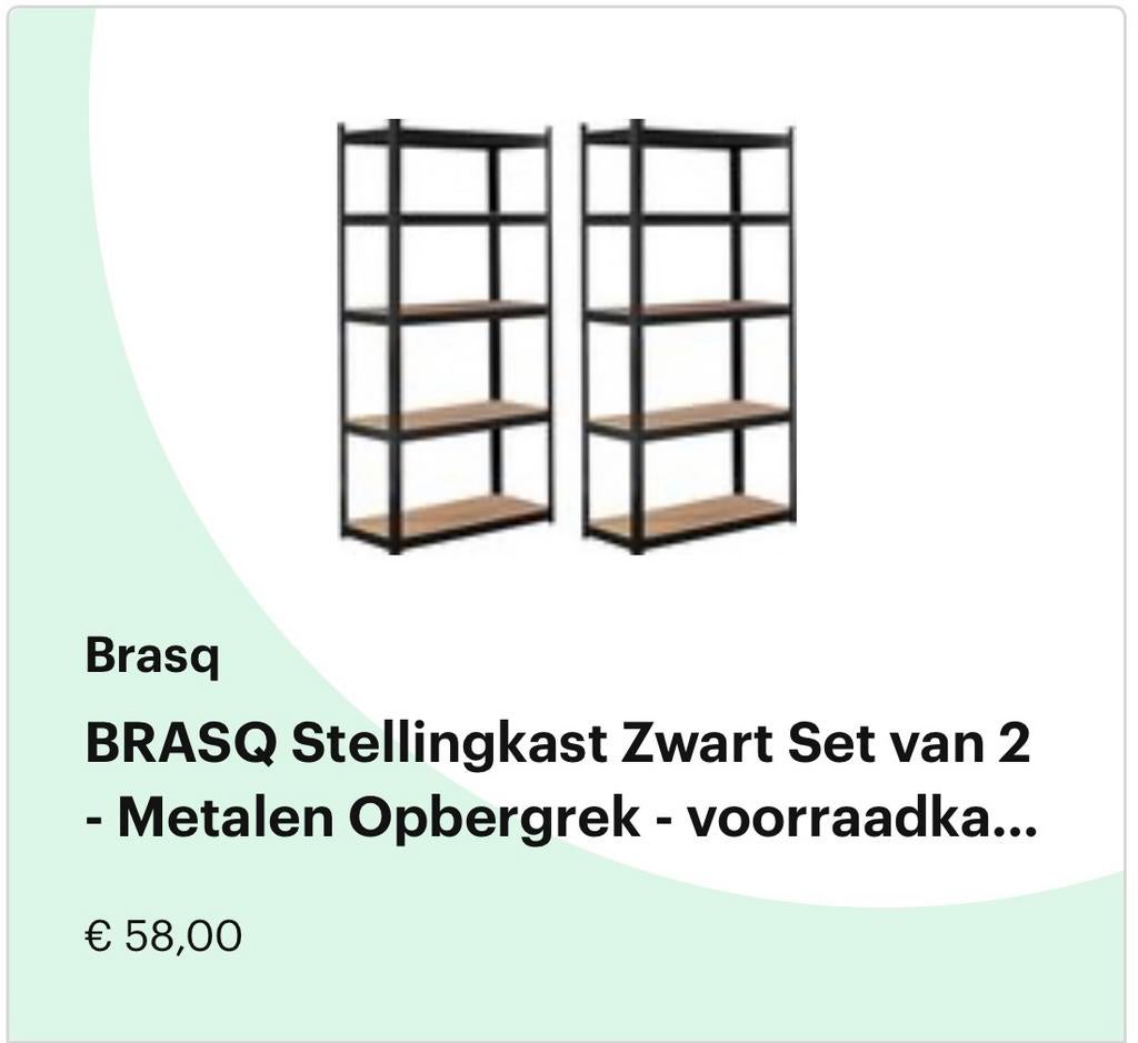 Stellingkast zwart, Ophalen, Nieuw