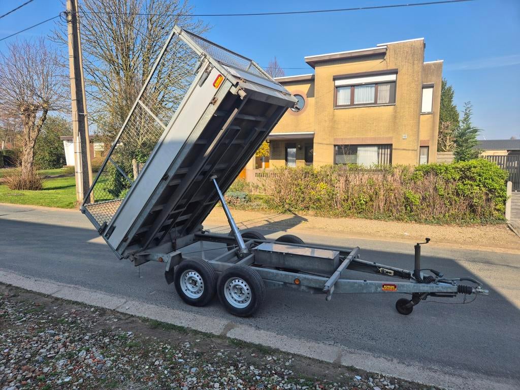 Benne basculante électrique 3 voies Henra 2700kg, Autos : Divers, Remorques, Enlèvement