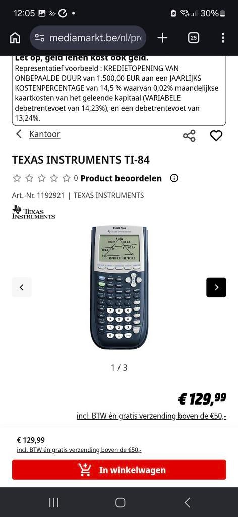 texas ti 84 plus nieuwprijs 130euro, Ophalen of Verzenden