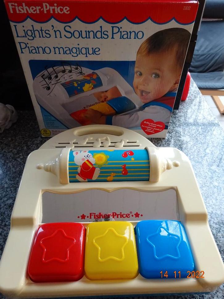 Fisher-Price - 1991 - Lights'n Sounds Piano 1102 Met geluid!, Kinderen en Baby's, Speelgoed | Fisher-Price, Met geluid, Ophalen of Verzenden