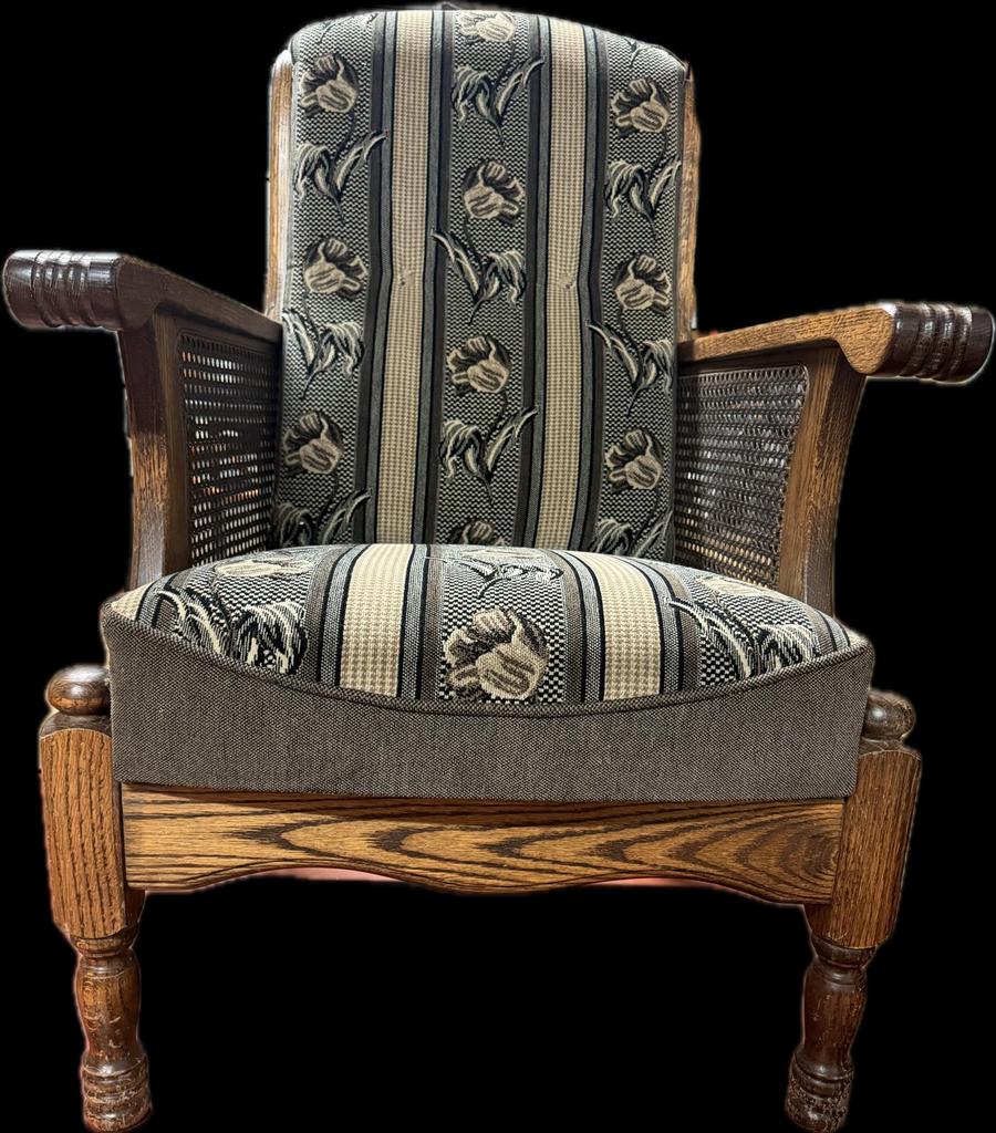 Antieke eiken fauteuil originele bekleding Prachtige staat, Antiek en Kunst, Antiek | Meubels | Stoelen en Sofa's, Ophalen of Verzenden