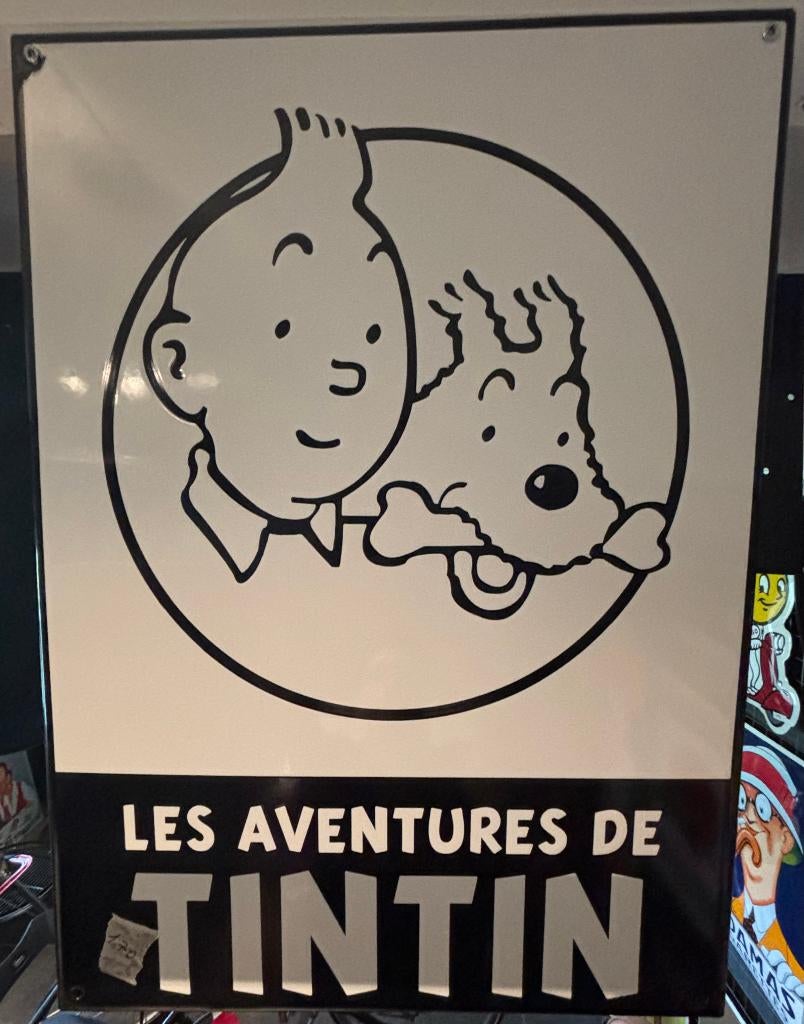 emaille reclamebord tintin, Verzamelen, Ophalen of Verzenden, Nieuw, Reclamebord