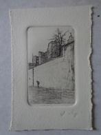 Kleine ets Jaak Gorus Hoge muur met een personage, Enlèvement ou Envoi