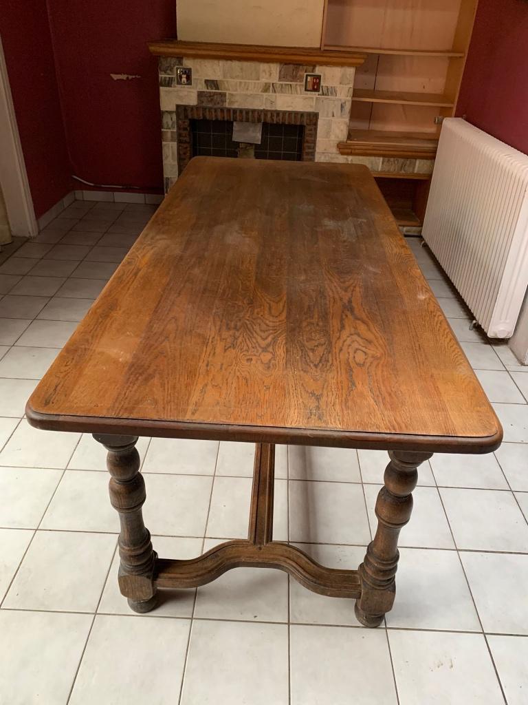 Tafel in eik, Ophalen, Gebruikt, 150 tot 200 cm, Eikenhout