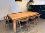 Teak Tafel met 8 Stoelen, Huis en Inrichting, Complete eetkamers, Ophalen, Zo goed als nieuw, Hout tijdloos, 8 stoelen of meer