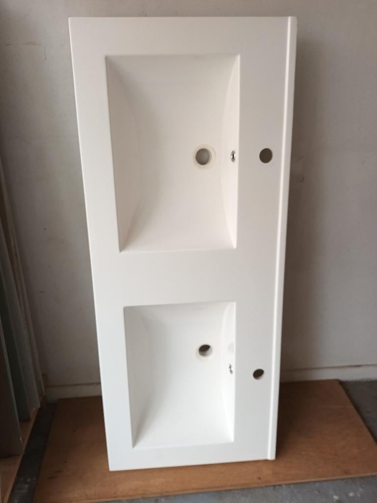 Evier de salle bains double, Huis en Inrichting, Badkamer | Badkamermeubels, Zo goed als nieuw, Wasbak of Wastafel, Ophalen