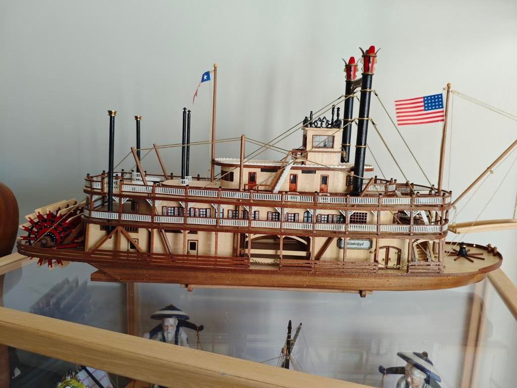 Houten modelbouwboot Mississippi., Hobby en Vrije tijd, Modelbouw | Boten en Schepen, Ophalen