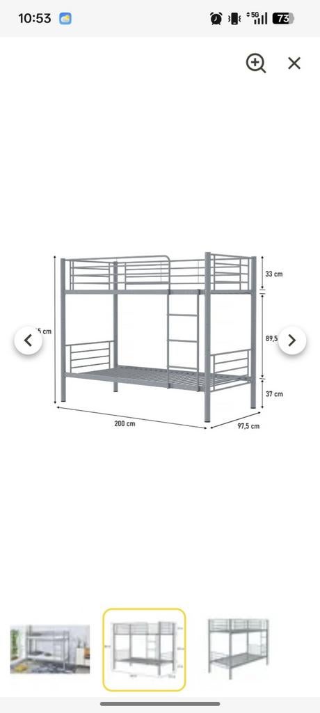 Stapelbed metaal met matrassen, Enlèvement ou Envoi, Lits superposés