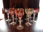11 gekleurde kristallen glazen, Antiek en Kunst, Antiek | Glaswerk en Kristal, Ophalen