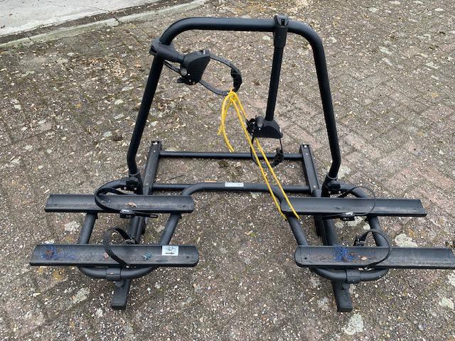 Verschuifbare fietsendrager voor op dissel caravan, Ophalen, 2 fietsen, Zo goed als nieuw
