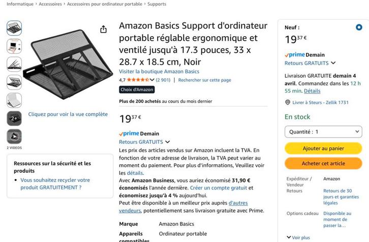 A vendre 2 station d'accueil pc portable neuf amazon basic, Divers, Accessoires de bureau, Neuf, Enlèvement