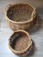 2 grote mooie rieten manden, Huis en Inrichting, Ophalen, Mand, Rond, Zo goed als nieuw