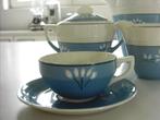 Vintage koffieservies blauw edelweiss, Ophalen of Verzenden