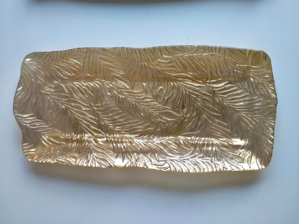 Zware (kristal wellicht) langwerpige schotel., Antiek en Kunst, Antiek | Glaswerk en Kristal, Ophalen