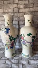 Paire de grands vases chinois Famille Rose, Antiquités & Art, Enlèvement ou Envoi
