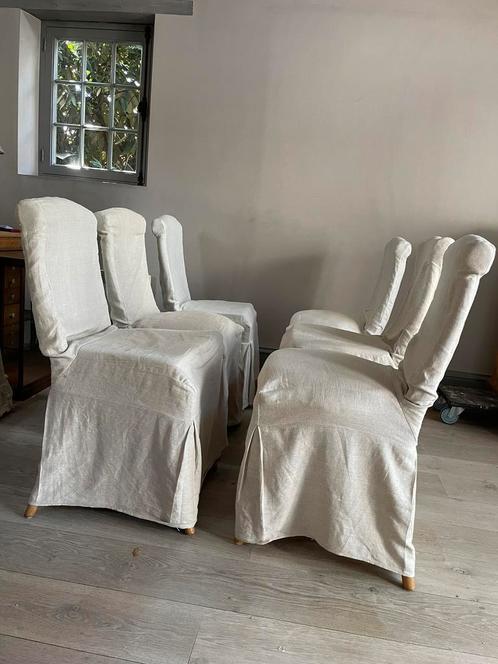 Set van 6 rieten stoelen met hoes - stijlvol en stevig, Huis en Inrichting, Stoelen, Gebruikt, Vijf, Zes of meer stoelen, Riet of Rotan