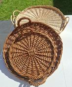 Platte rieten manden, Huis en Inrichting, Ophalen, Gebruikt, Mand, Rond