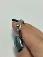 Vintage witgouden solitairering uit de jaren 70, Handtassen en Accessoires, Antieke sieraden, Ophalen, Overige materialen, Ring