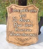 plaque mural en platre texte vivons chez nous, Enlèvement ou Envoi, Utilisé