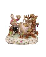 koppel aan de schommel met kantwerk, Antiek en Kunst, Ophalen