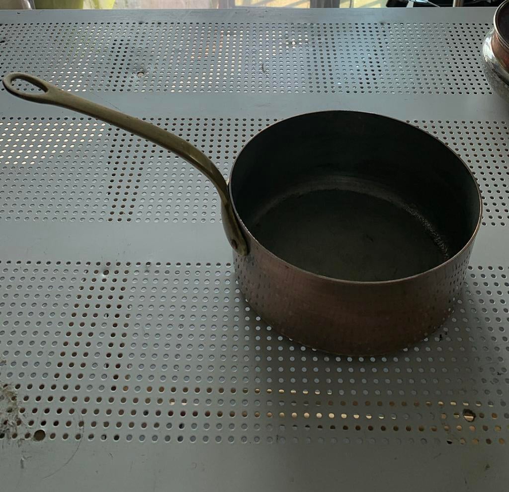 Antiek rode koper schal d 18 cm diep 8 cm, Ophalen of Verzenden, Gebruikt