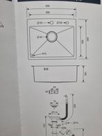 Évier carré en acier inoxydable Auralum + robinet de cuisine, Enlèvement ou Envoi, Neuf, Douche